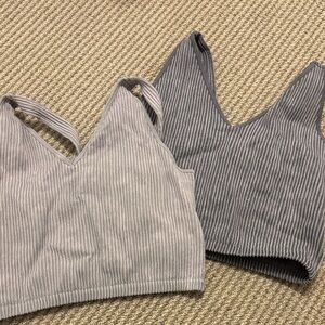 Yogalicious Light and Dark Gray Crop Top